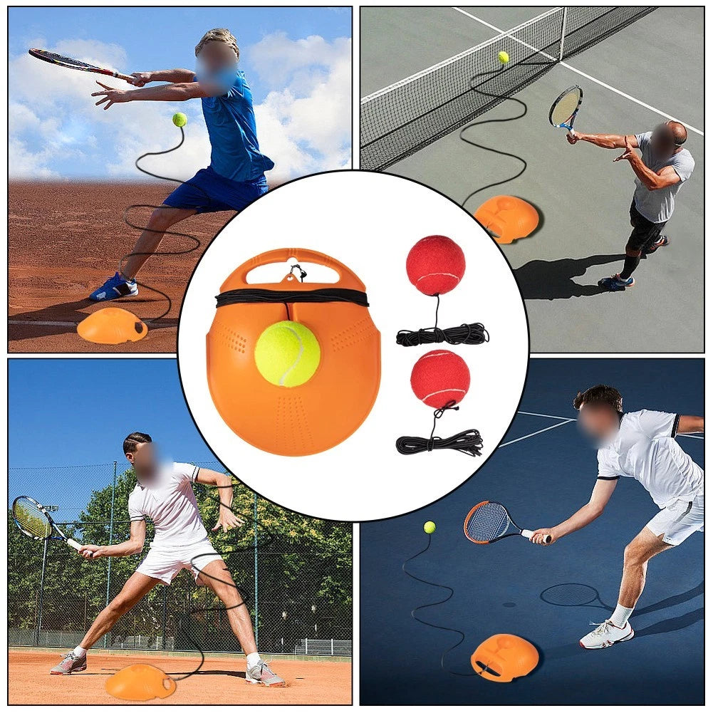 Complete Tennis Rebounder Kit with 3 Elastic Balls for Individual Training