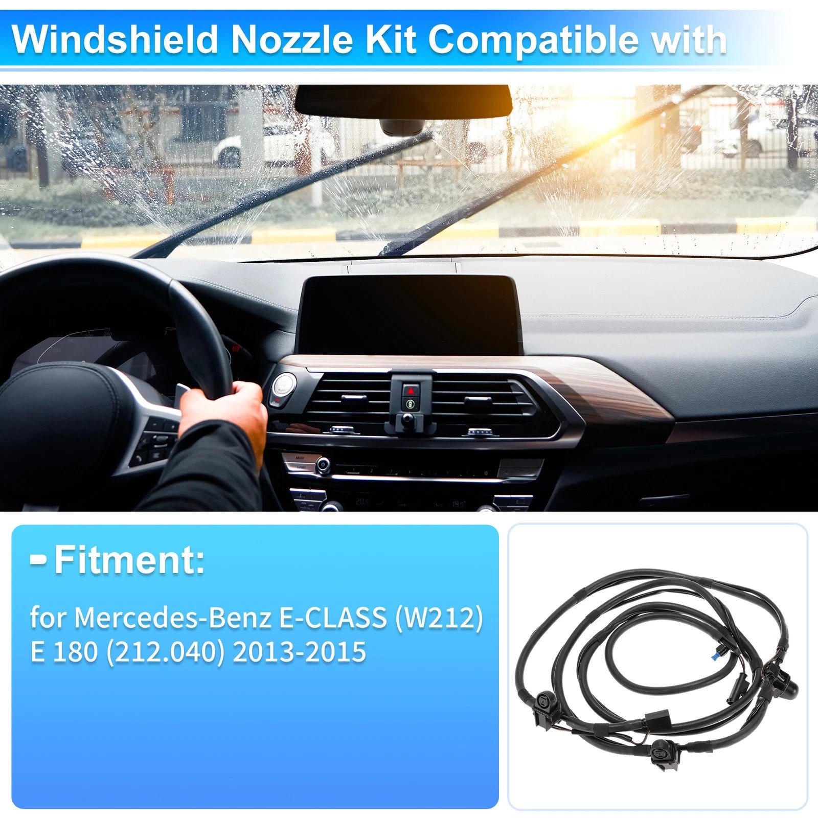 Windshield Washer Nozzle Kit Replacement for Mercedes-Benz E-Class (W212) (2009–2016)
