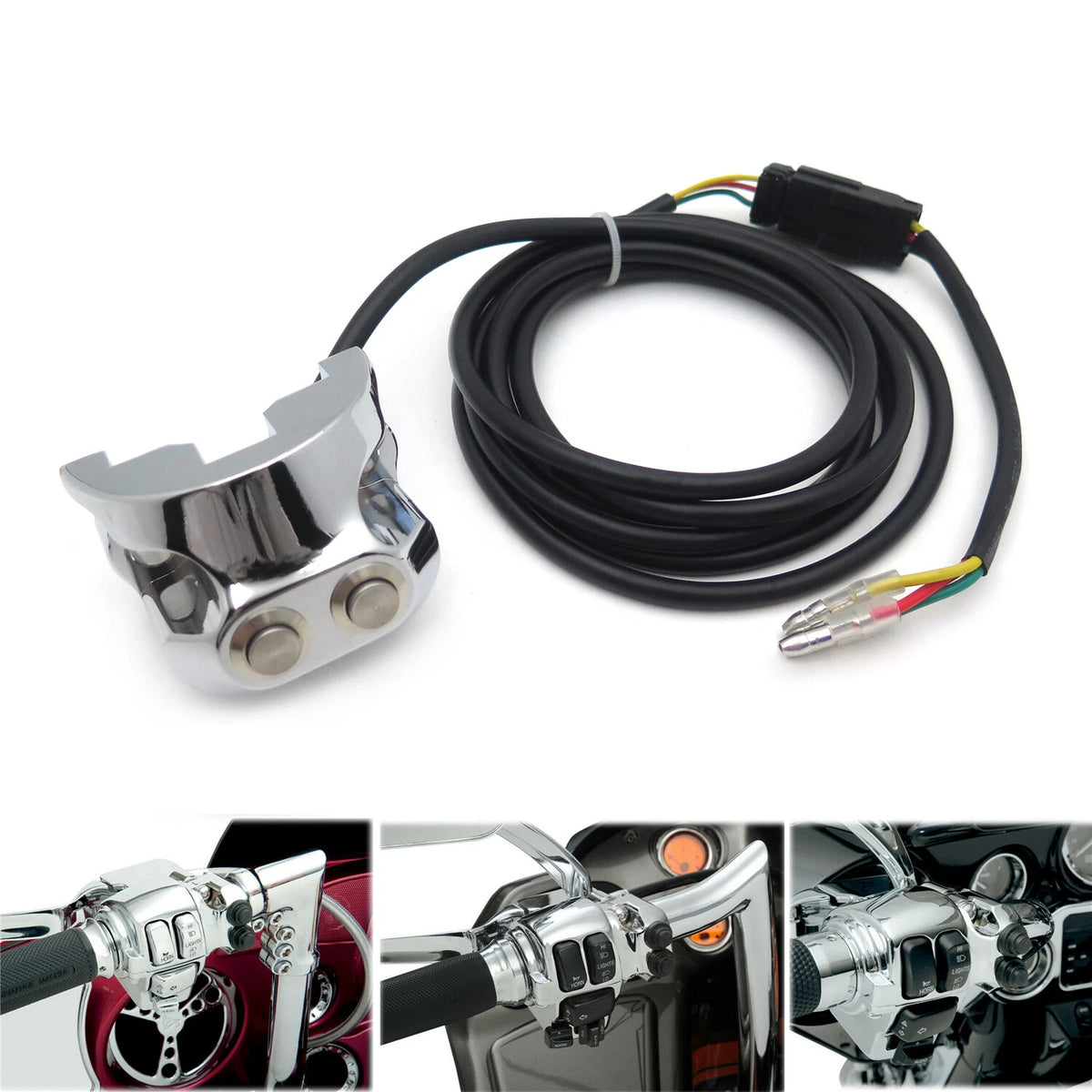Chrome Handlebar Mounted Air Ride Switch Controller for Harley D