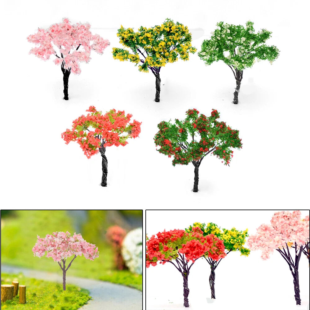 20pcs Cherry Blossom Model Trees for Diorama Landscape HO OO Scale