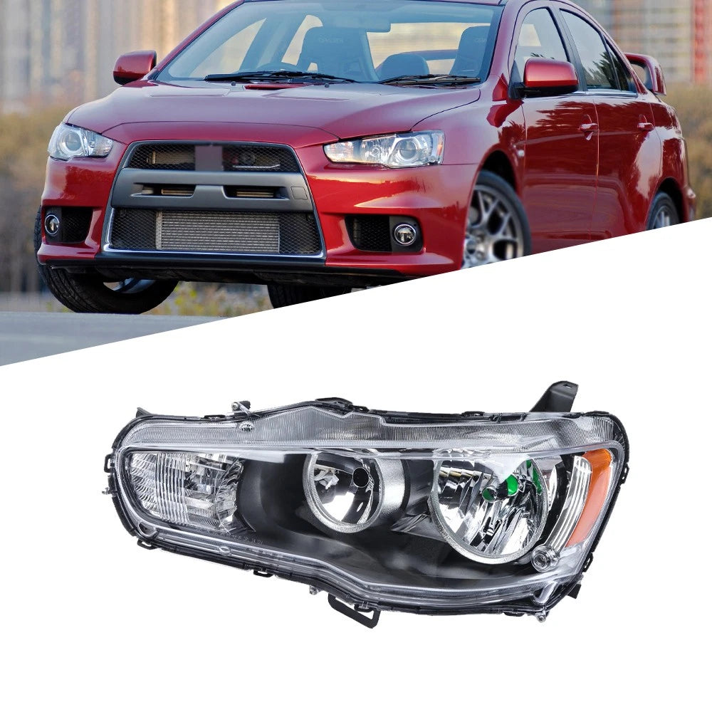 Left Side Halogen Black Headlight Assembly for Mitsubishi Lancer (2008–2017)