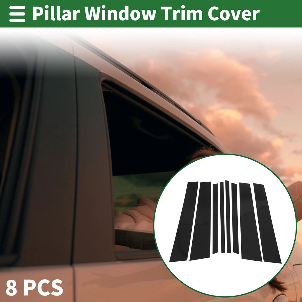 8 Pcs Door Window Trim Pillars Replacement for BMW X5 (2019–2023) Black