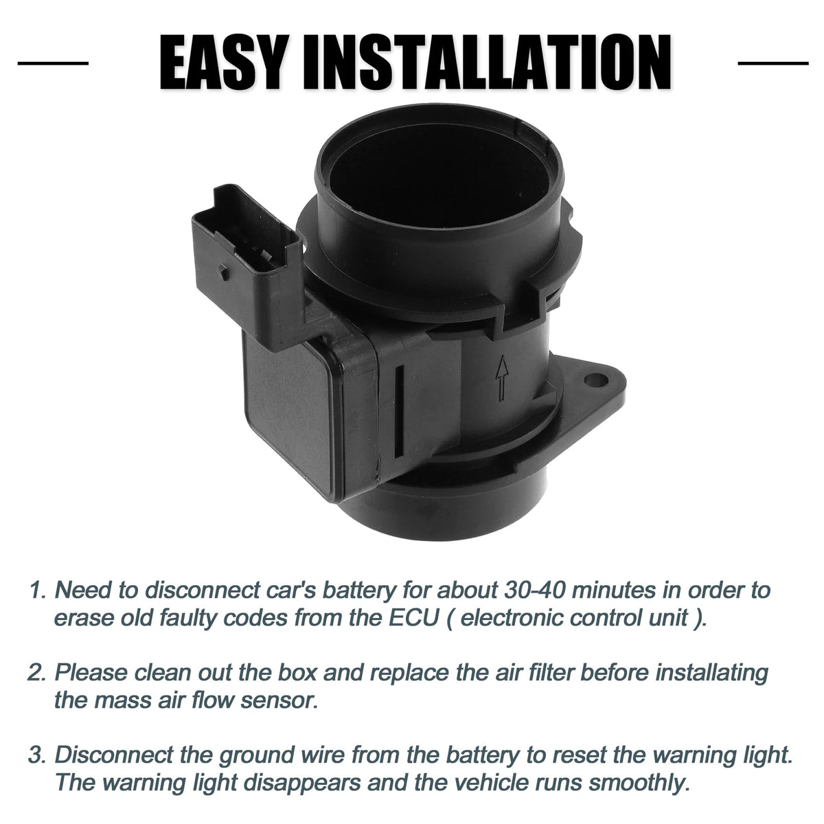 Mass Air Flow Sensor 5WK9631 for Citroen C2 C3, Ford, Peugeot