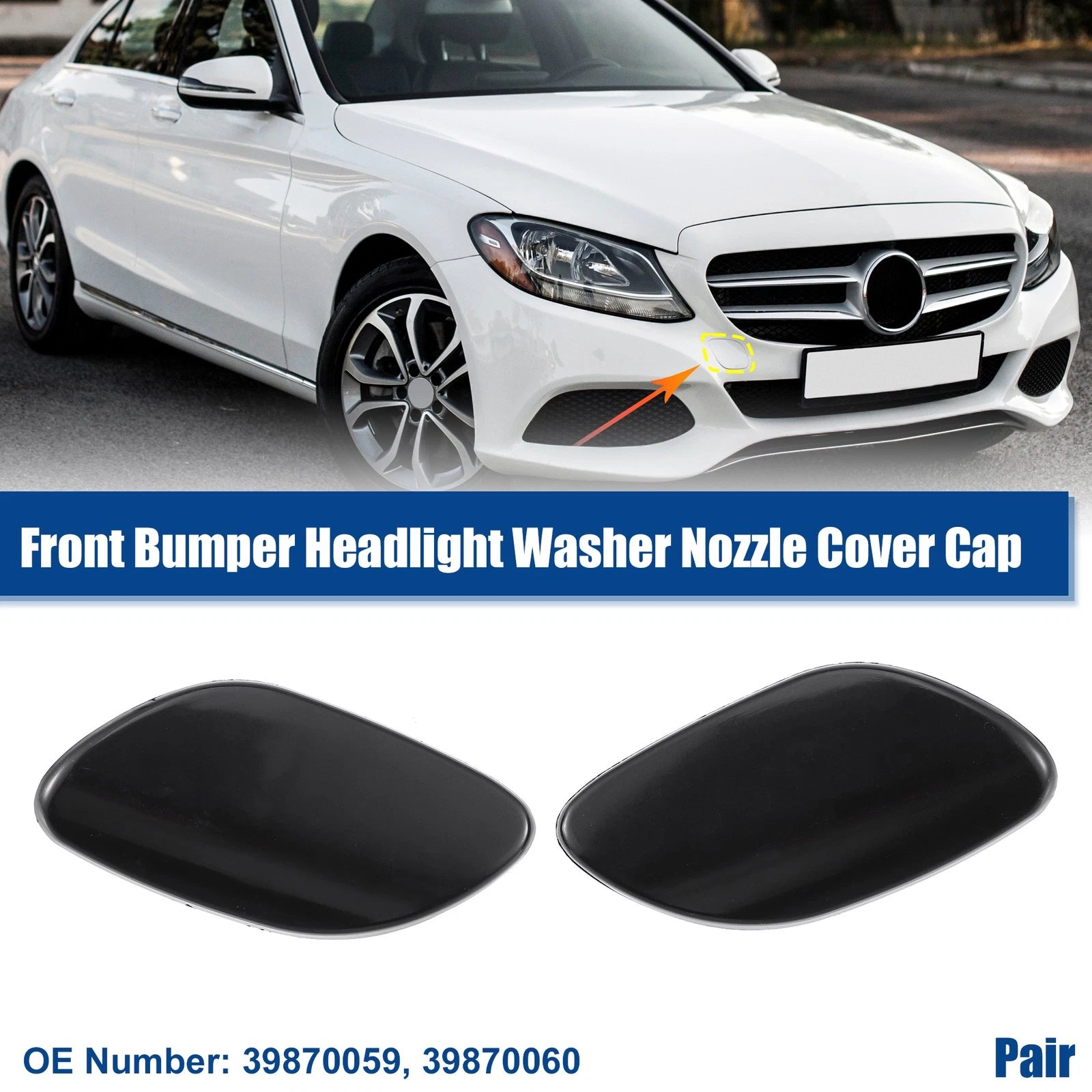 1 Pair Headlight Washer Nozzle Cap for Volvo S80 (2007–2016)