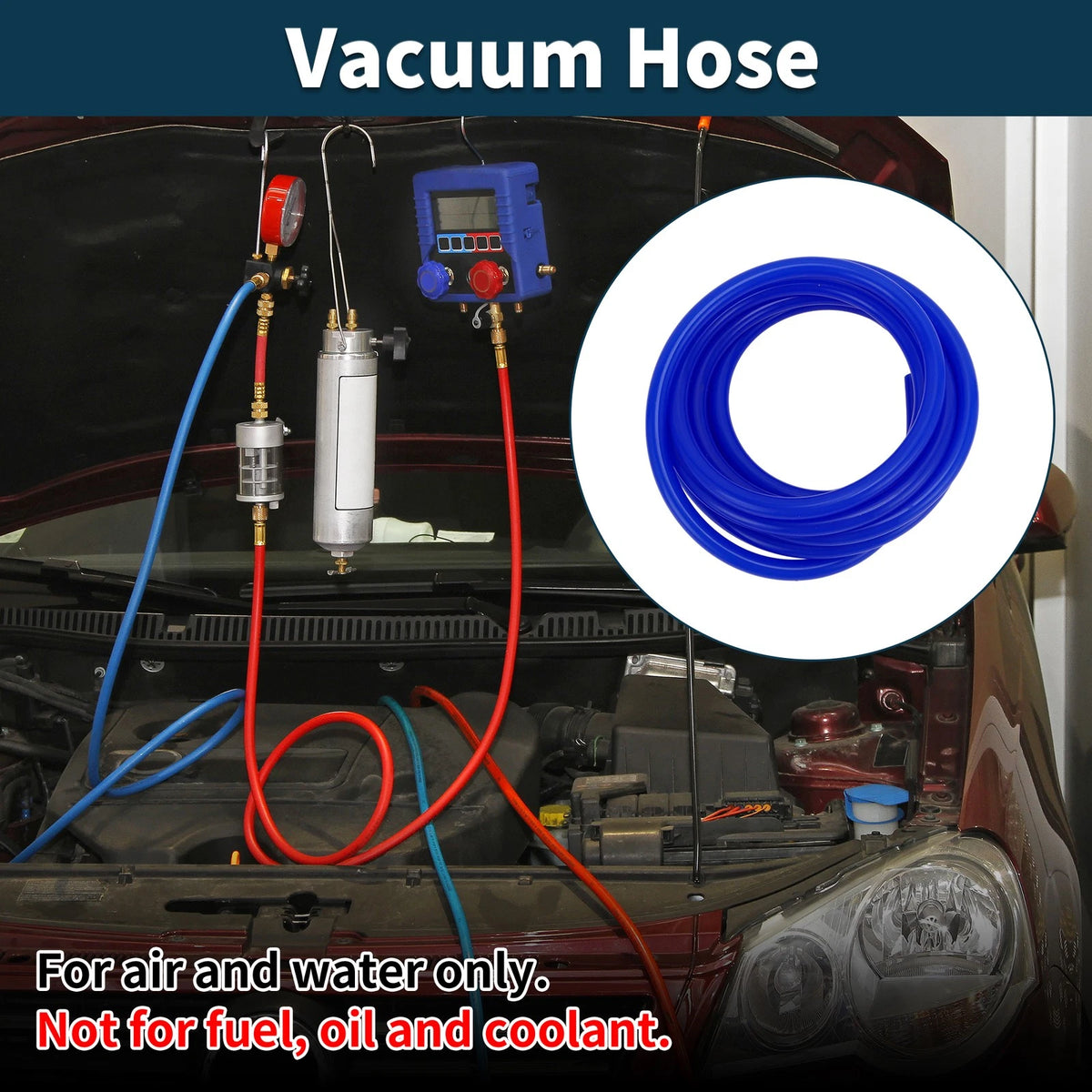 Vacuum Tubing Hose for Automotive (20ft, 10mm ID, 0.12" Thickness)