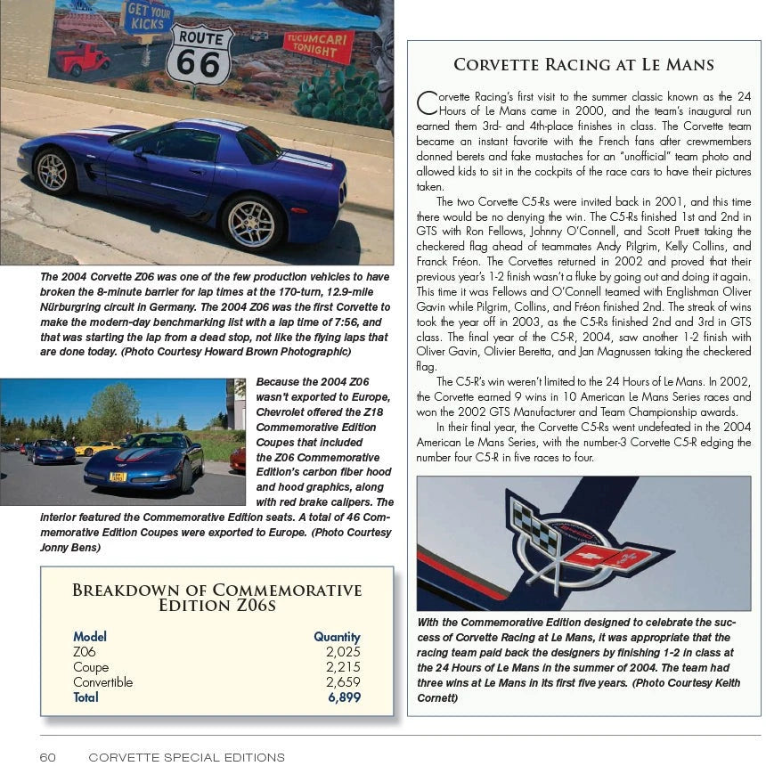 Corvette Special Editions Book for Chevrolet Corvette (All Years)