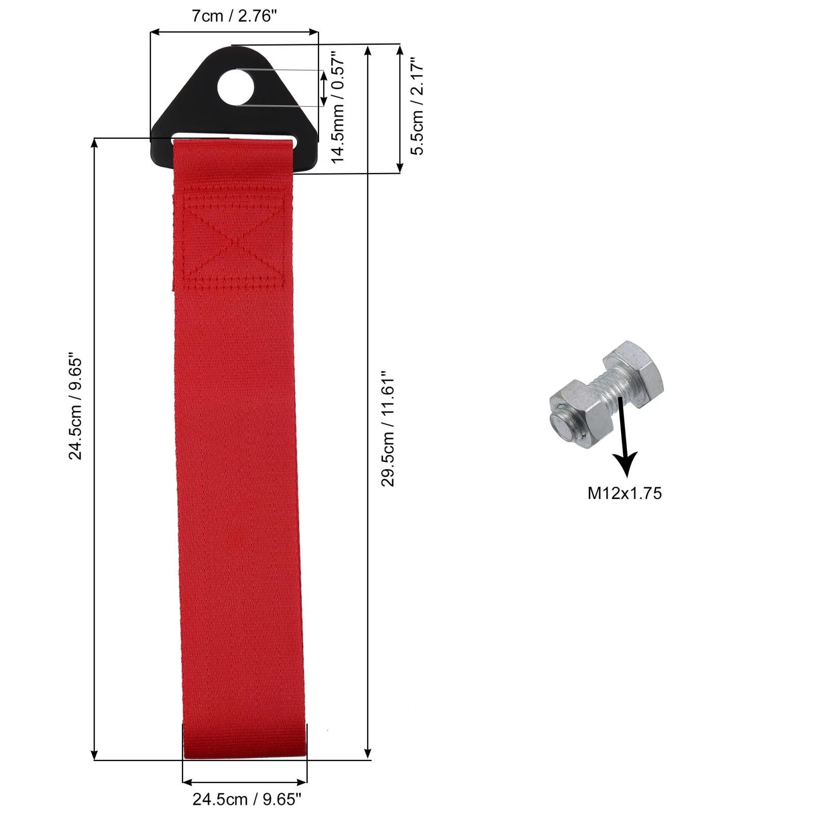 Tow Strap Trailer Belt Front for Car Bumper Rope Hook Nylon (1 Set)