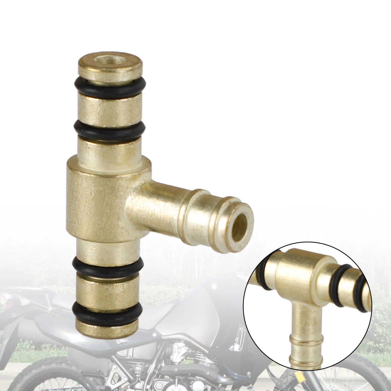 Carburetor Brass Fuel Tee for Yamaha FJ600 XS750 XS1100 (1982–1983) 2H7-14988-00 T9