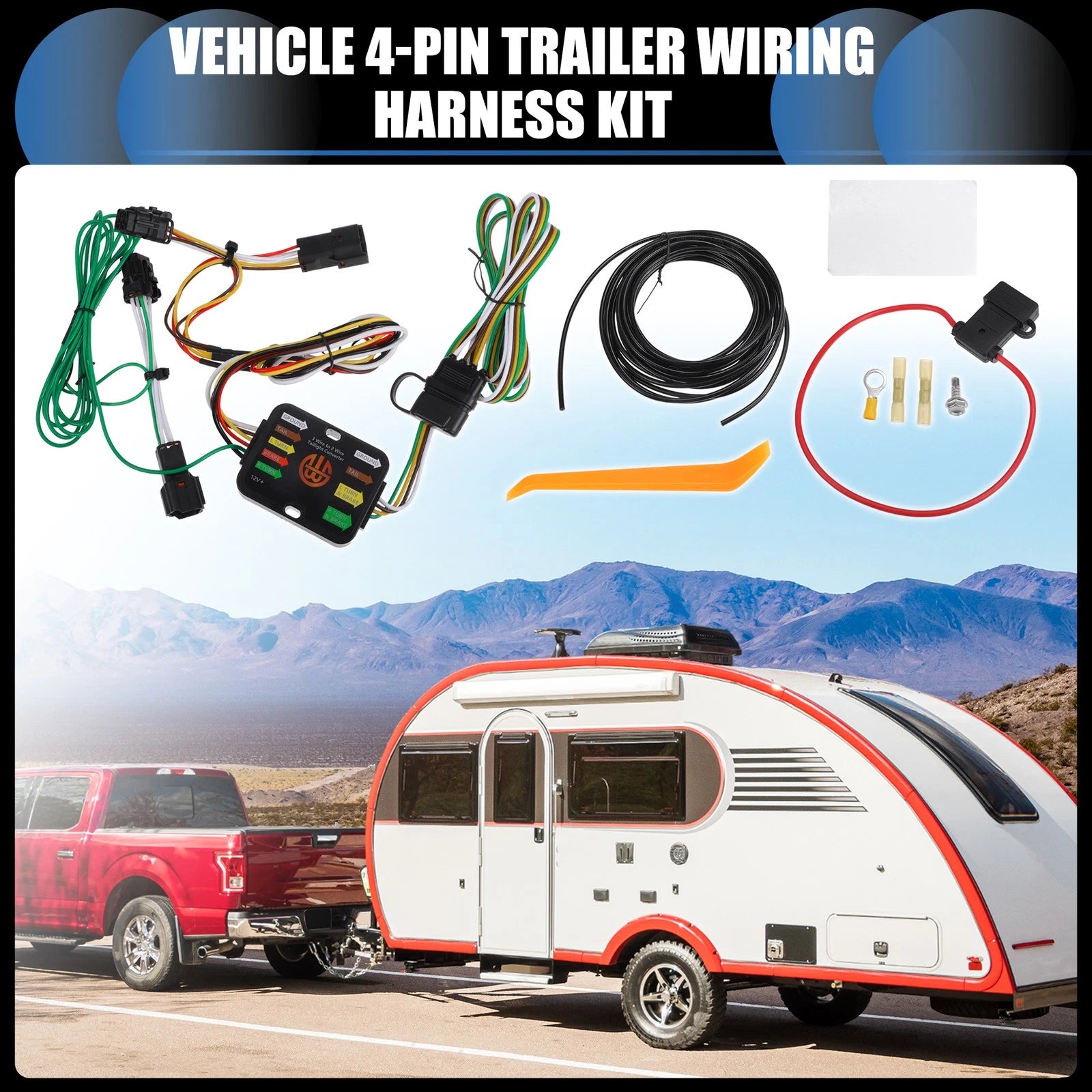 4-Pin Trailer Wiring Harness Kit for Hyundai Tucson (2010–2018)