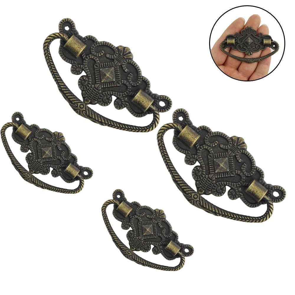 6Pcs Antique Brass Handle Pull Ring Drawer Door Knob Cupboard Furniture Handle