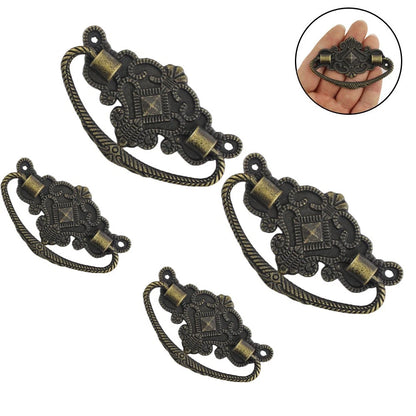 6Pcs Antique Brass Handle Pull Ring Drawer Door Knob Cupboard Furniture Handle