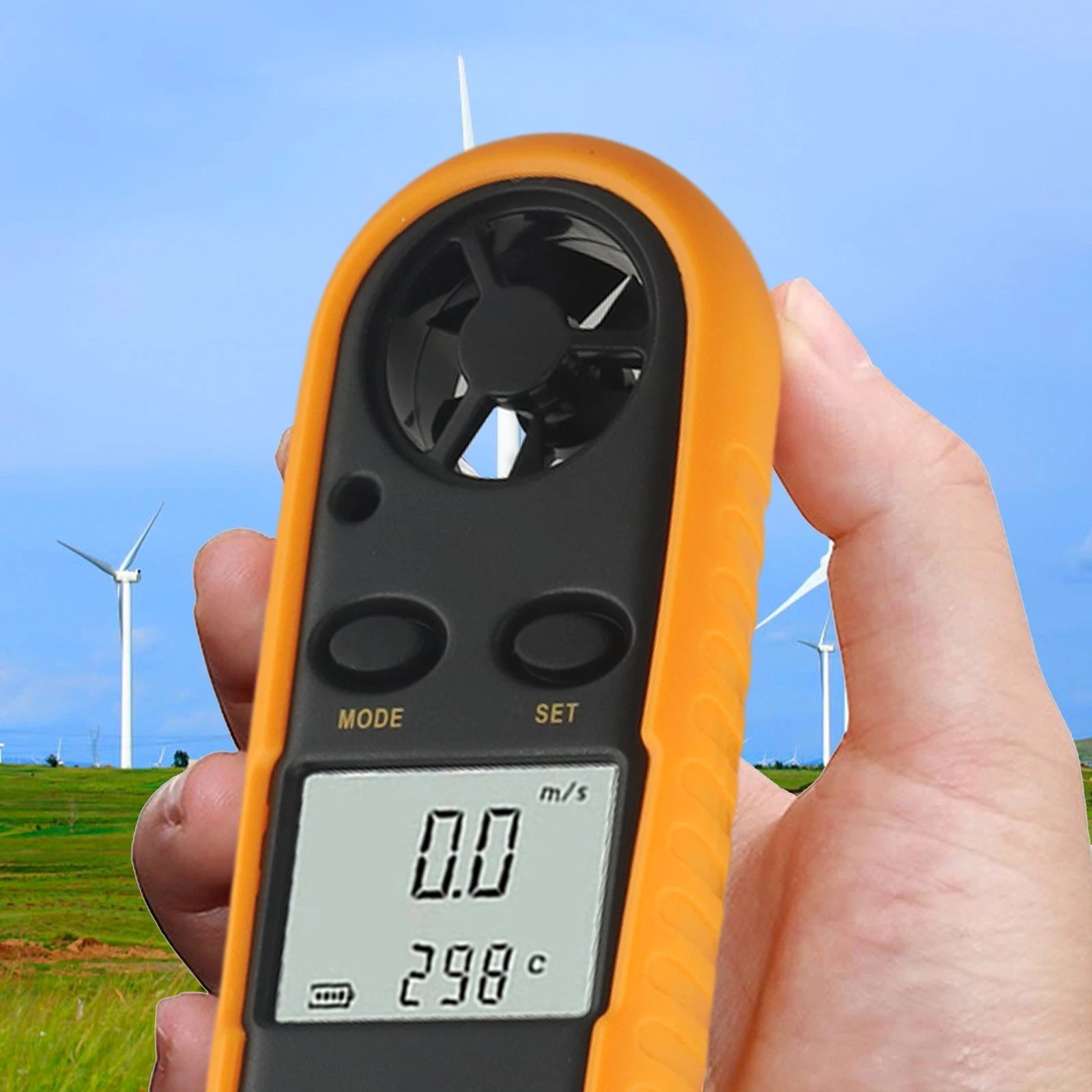 Digital Pocket Anemometer Handheld Test Device for Outdoor Use