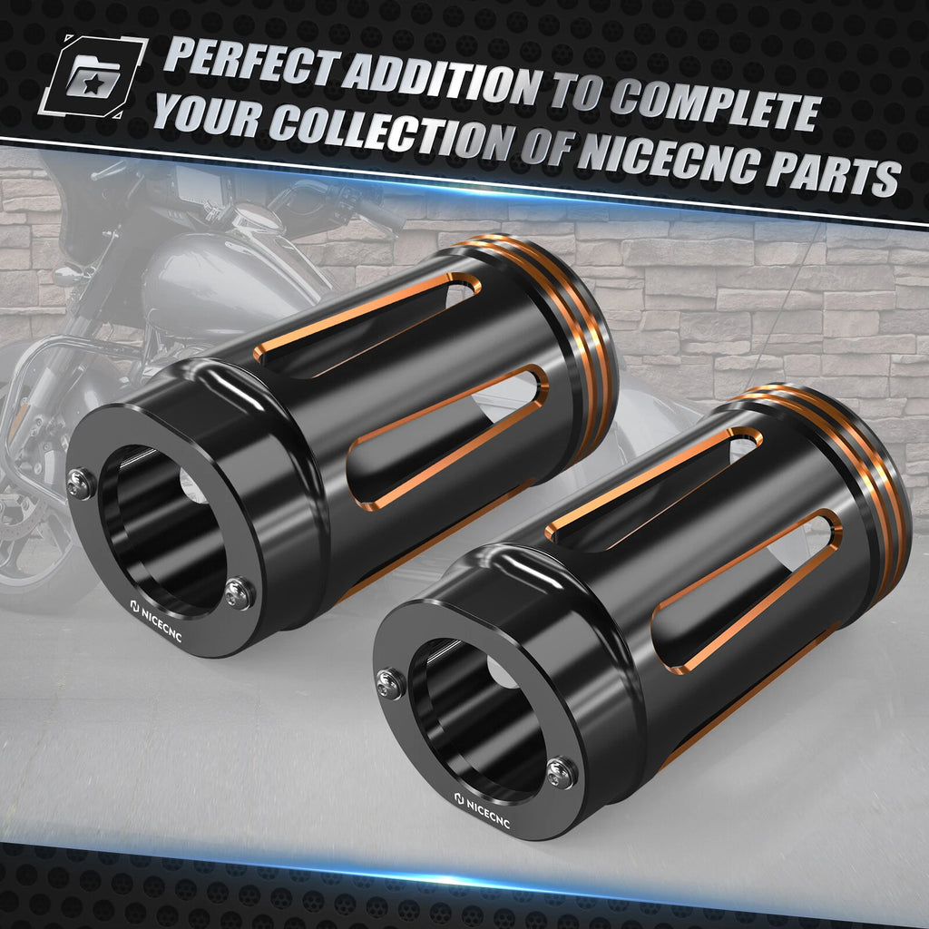 Pair Anodized Fork Boot Slider Covers for Harley Electra Glide (2000–2023)