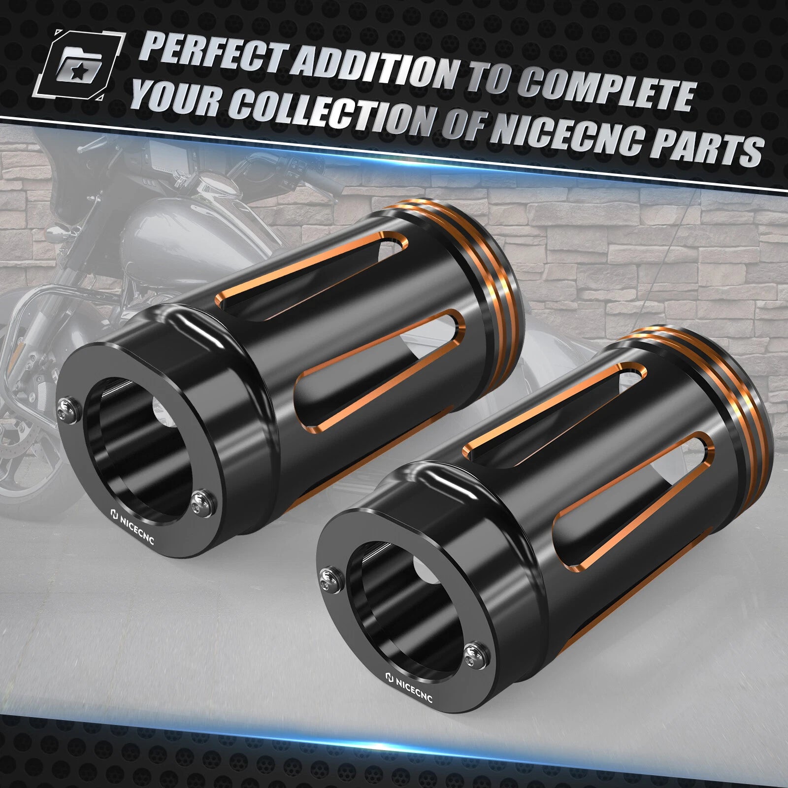 Pair Anodized Fork Boot Slider Covers for Harley Electra Glide (2000–2023)