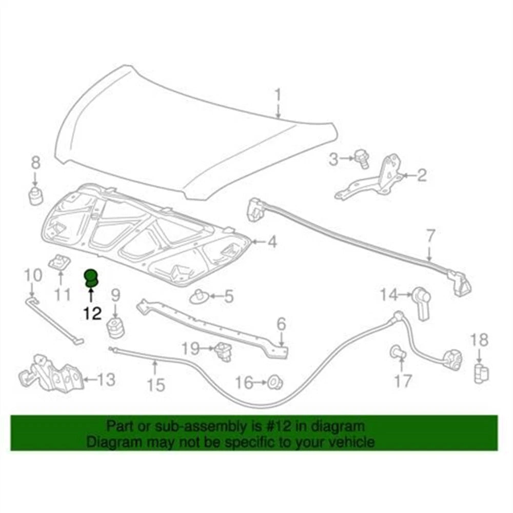 Hood Prop Support Rod Retainer for Chevrolet Spark (2013–2022) 95996108