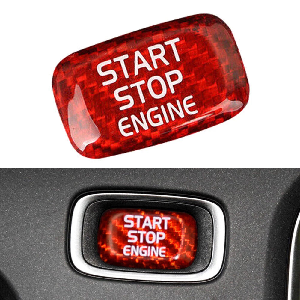 Carbon Engine Start Stop Button Sticker for Volvo V40 V60 S60 S80 XC60 (2012–2020)