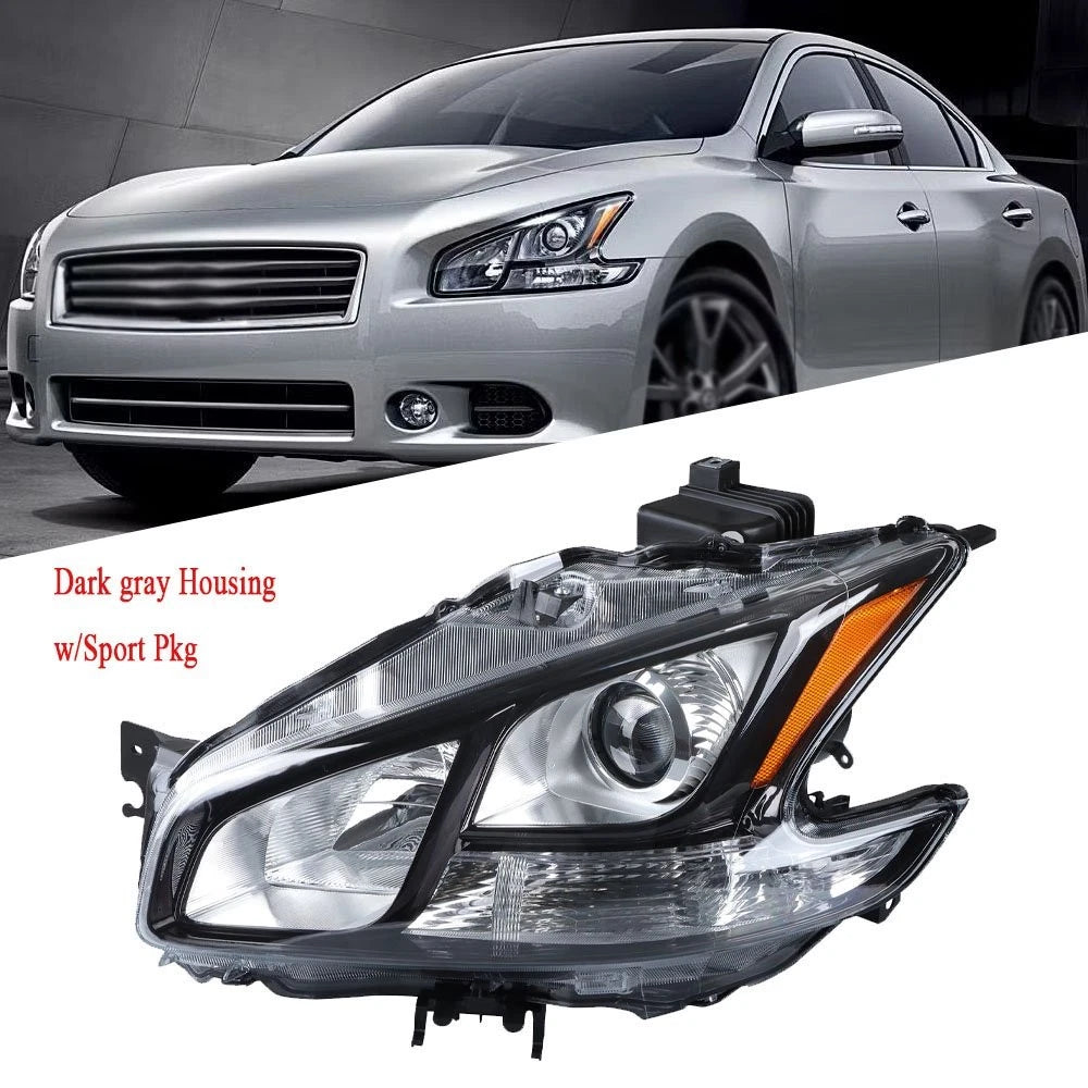 Headlight Assembly for Nissan Maxima (2009–2014) HID Dark Gray Left/LH