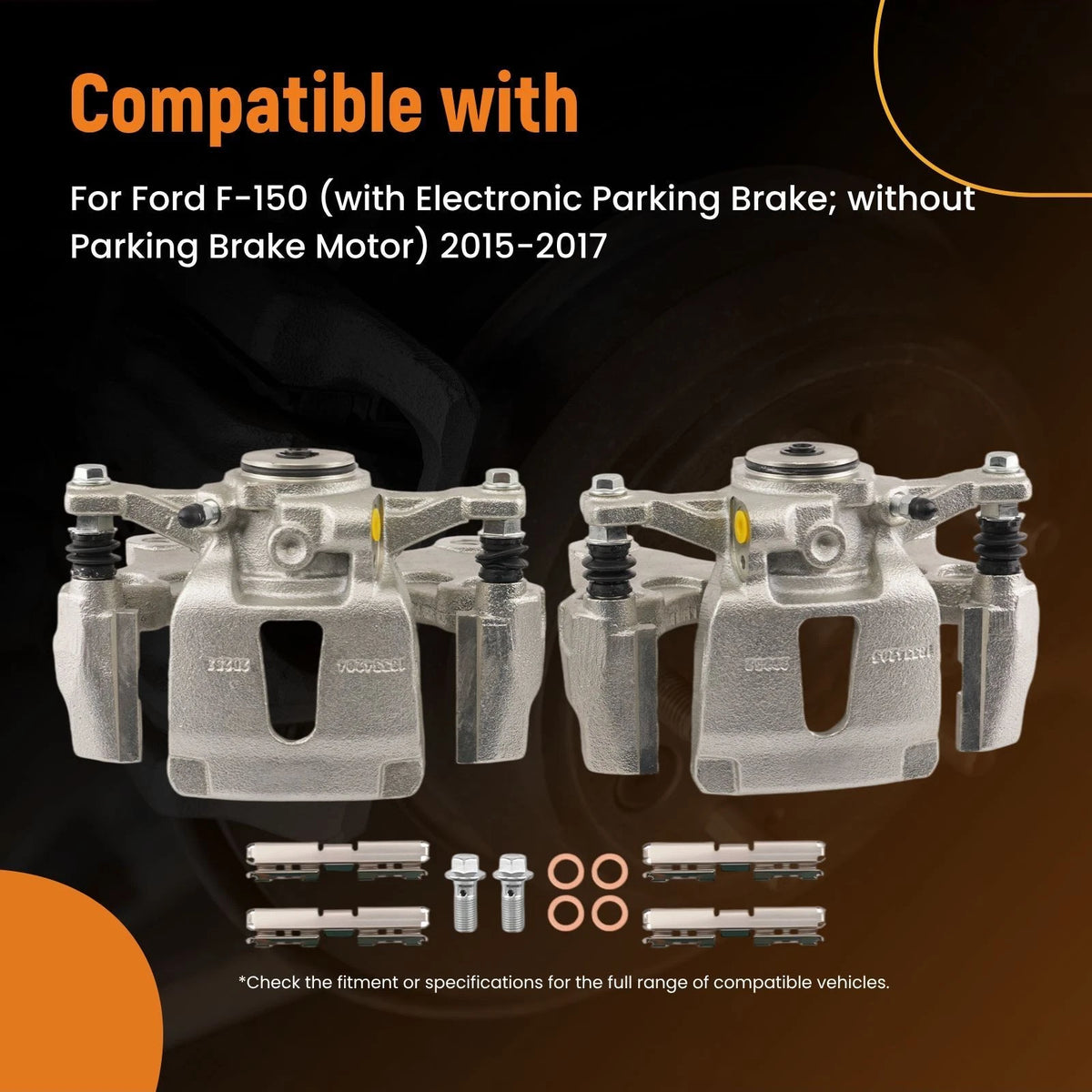 2X Rear Disc Brake Calipers Set for Ford F-150 (2015–2017) 18-B5500