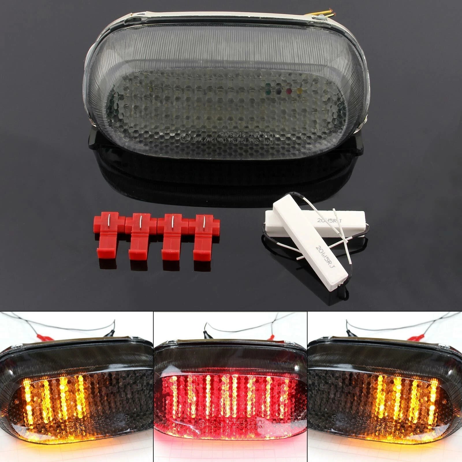 Smoke LED Taillight Turn Signals for Kawasaki ZZR600 ZZR250 ZX600E ZX11R/ZX11 (1990–2006)