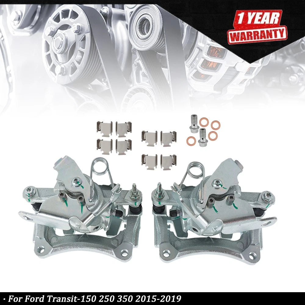 2Pcs Brake Caliper with Bracket for Ford Transit-150 250 350 (2015–2019)