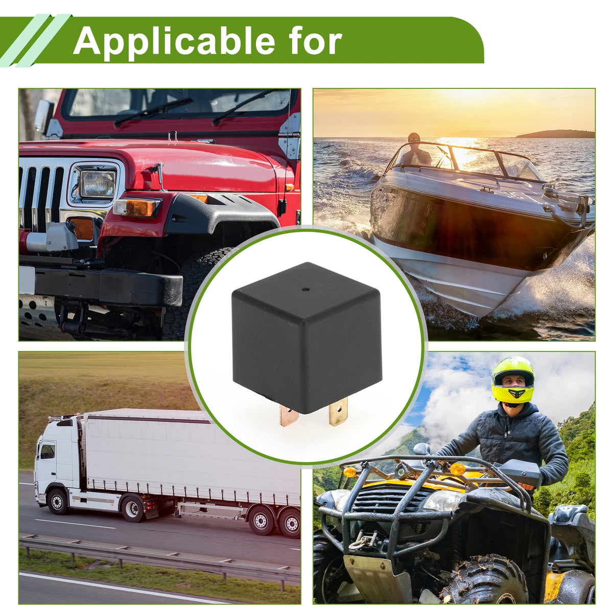 2X 4-Pin 48V 80A Waterproof Auto Relay for Multiple Applications