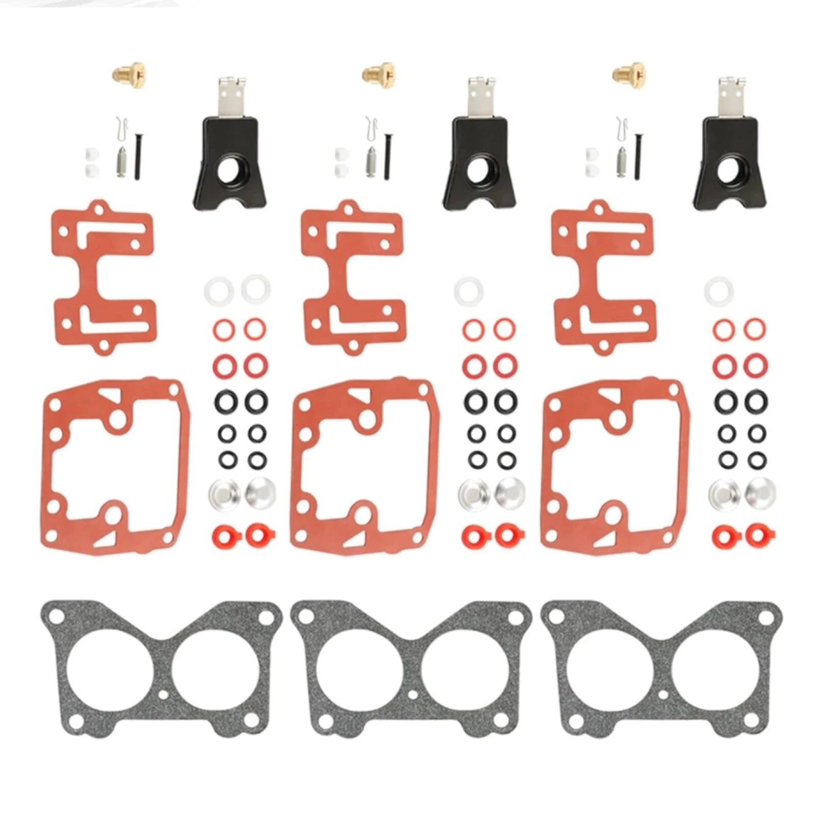 Set of 3 Carburetor Kits 439076 for Johnson Evinrude V6 150-235 HP