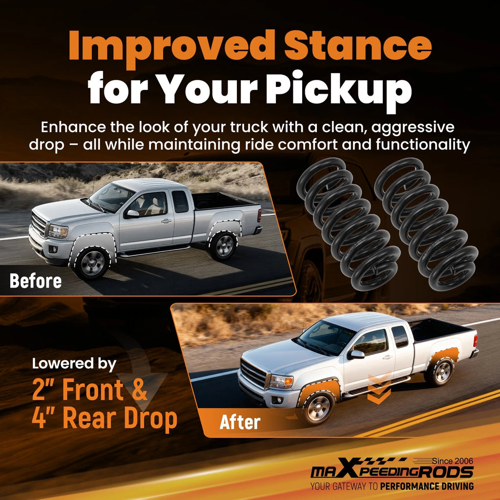 2" Front 4" Rear Drop Spring Kit for Chevrolet C10/GMC C15 (1973–1987)
