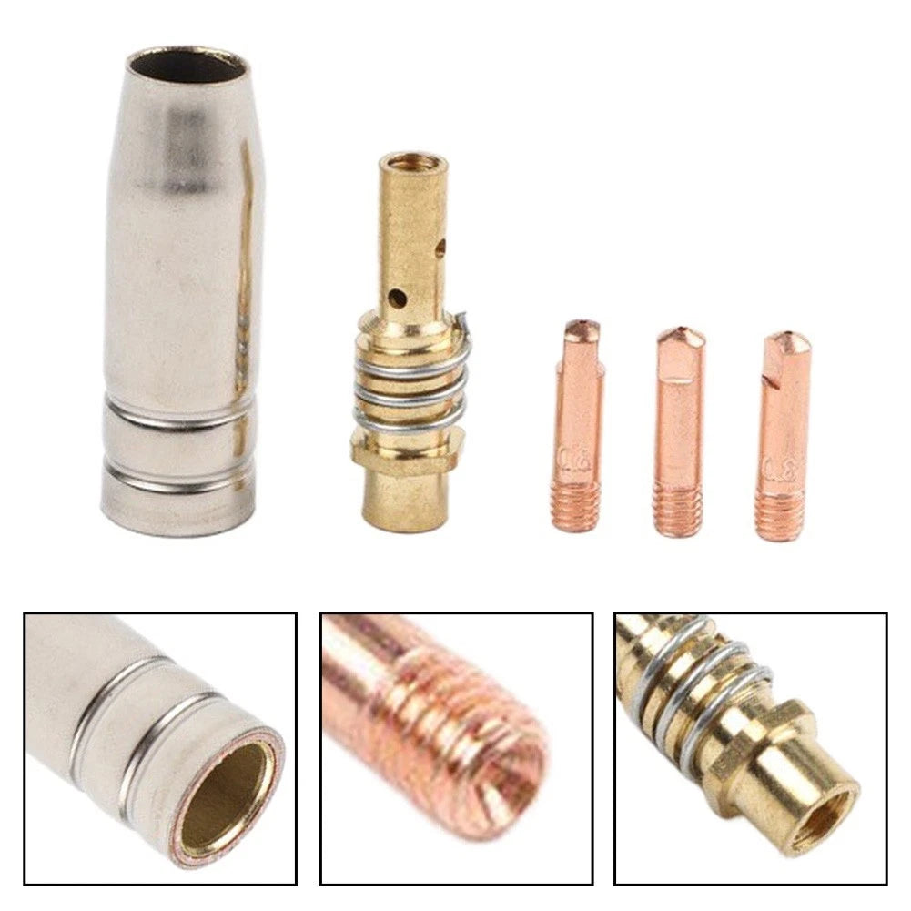 Welding Nozzle Kit for MB15 15AK (Set of 5 Contact Tips, Copper)