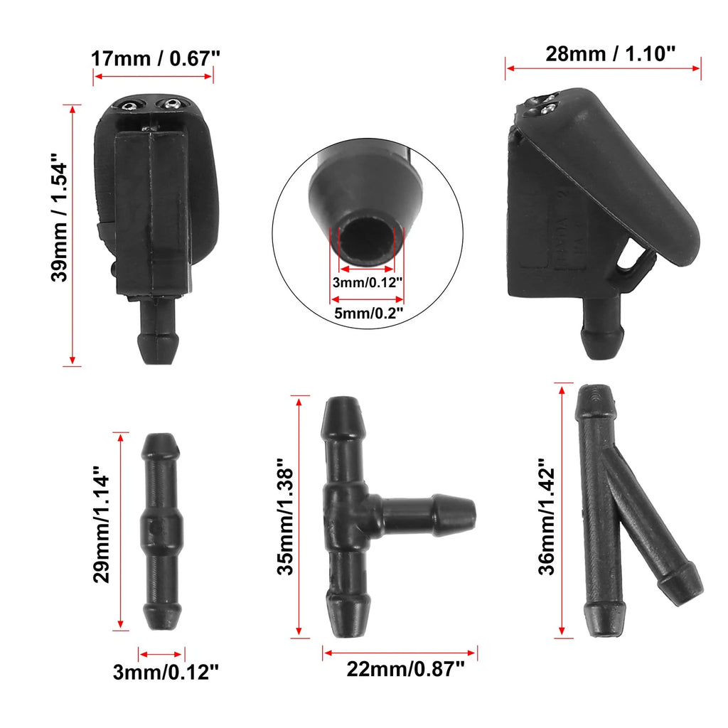 Windshield Washer Nozzles Set for Ford Fiesta (2001–2007)