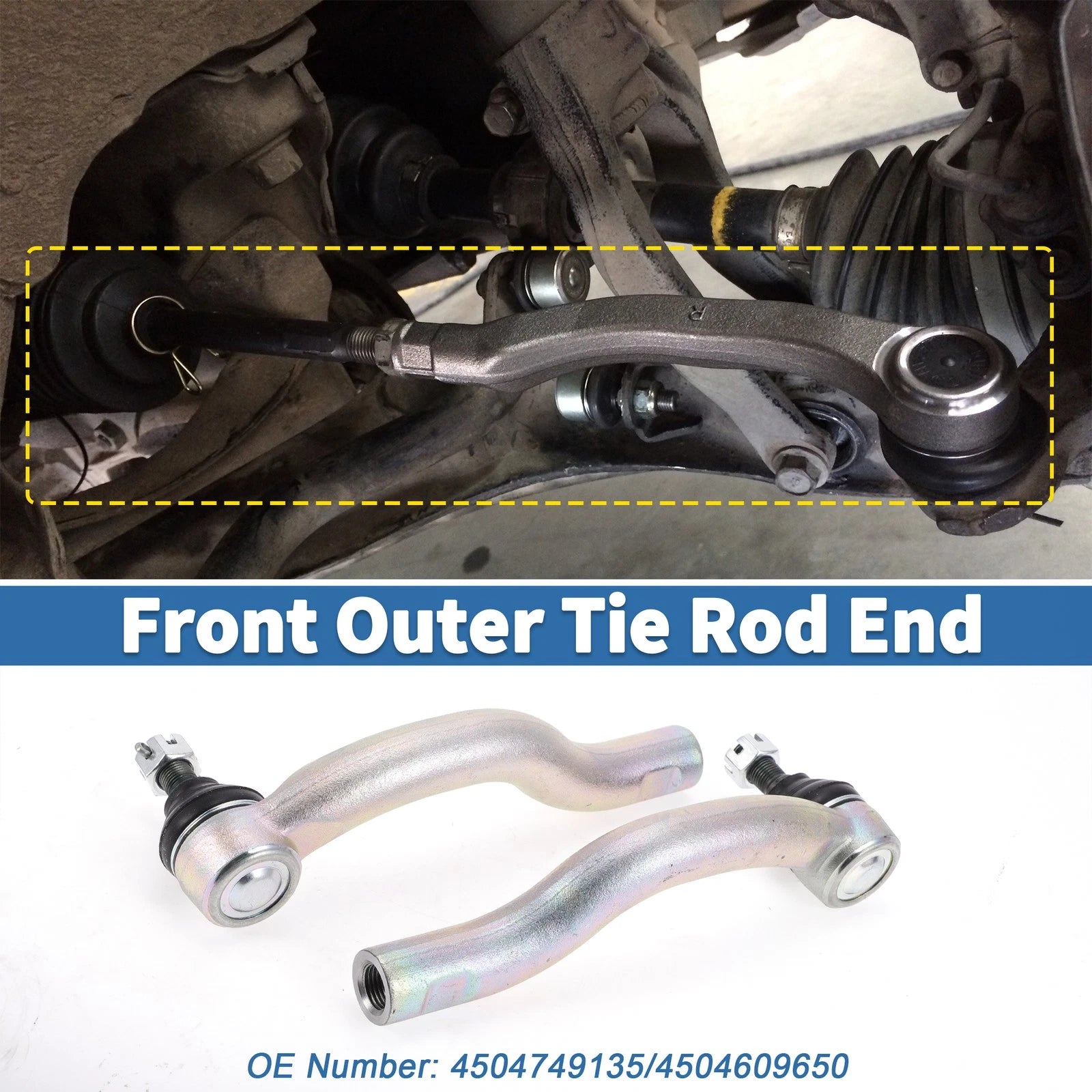 2PCS Front Outer Tie Rod Ends Links Replacement for Toyota RAV4 (2006–2019)