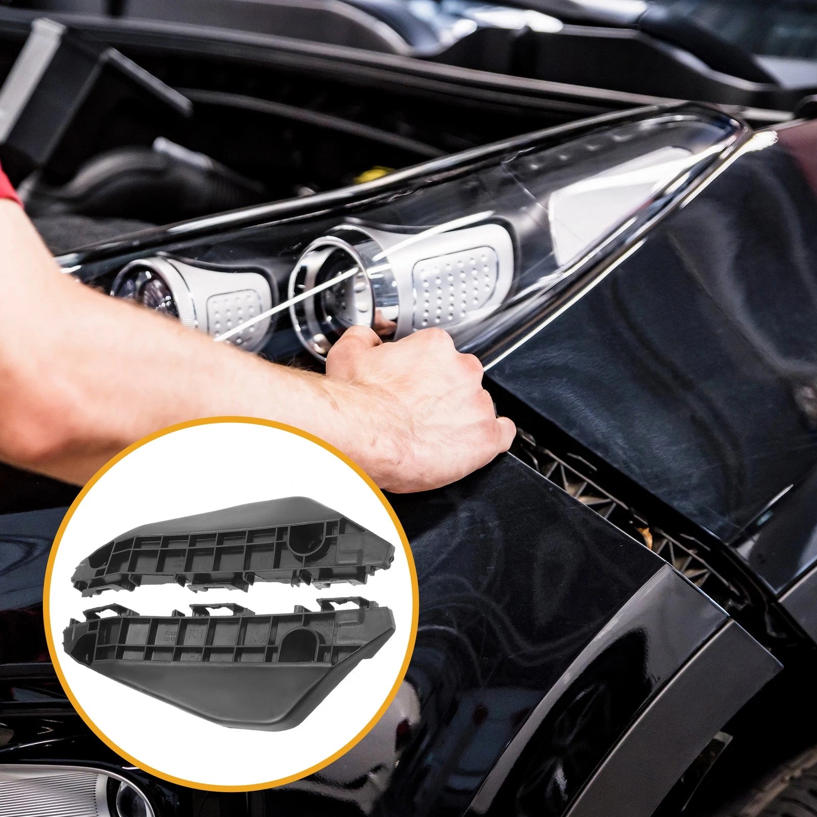 Front Bumper Support Bracket LH RH Side 1 Pair for Toyota Yaris Hatchback (2012–2019)