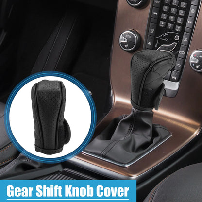 Shift Knob Cover for Universal Vehicles - Breathable Faux Leather Black