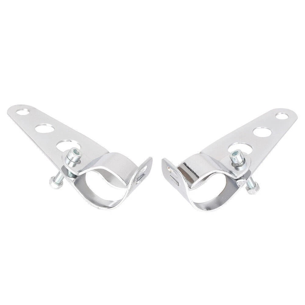 2X Fork Mount Headlight Casing Brackets for Cafe Racer Bobber Chopper