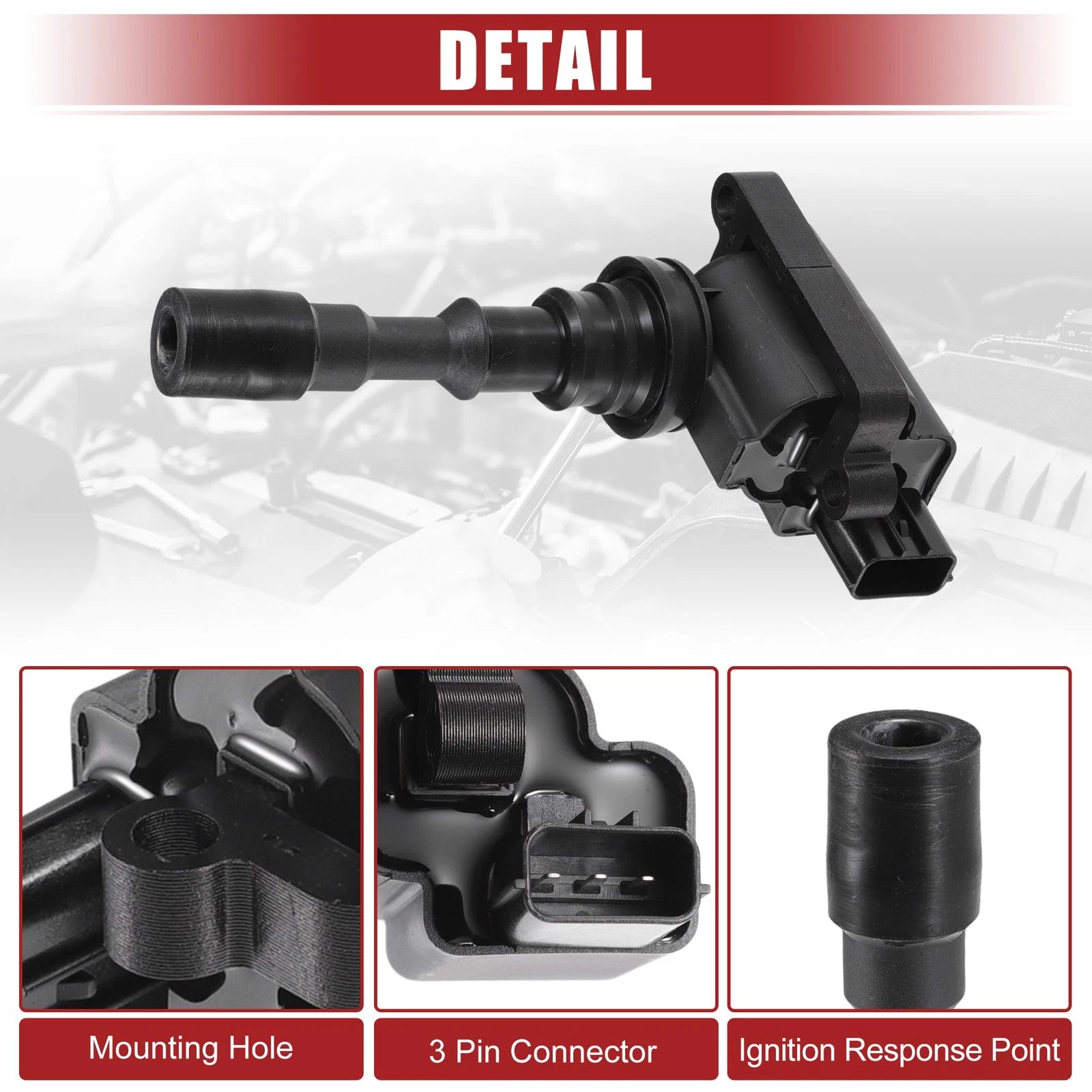 Ignition Coil Set of 3 Replacement for Kia Sedona (2002–2005)