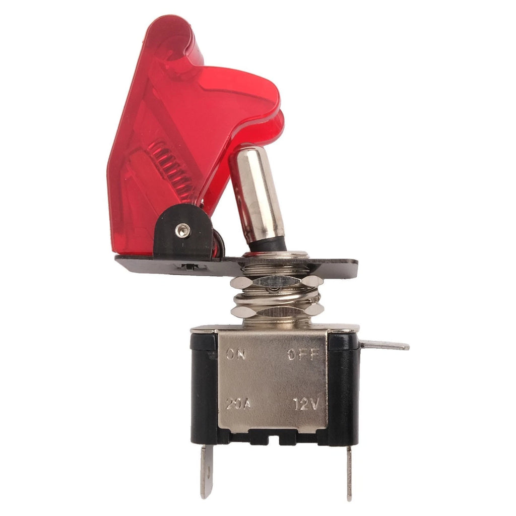 12V 20A LED Toggle Switch with Cover for Car and Boat Use