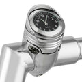 Chrome Handlebar Mount Clock for Harley Custom Motorcycle (1 1/4")