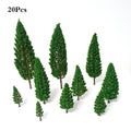 20pcs Model Trees for Train Railroad Park Scenery Miniature Decor
