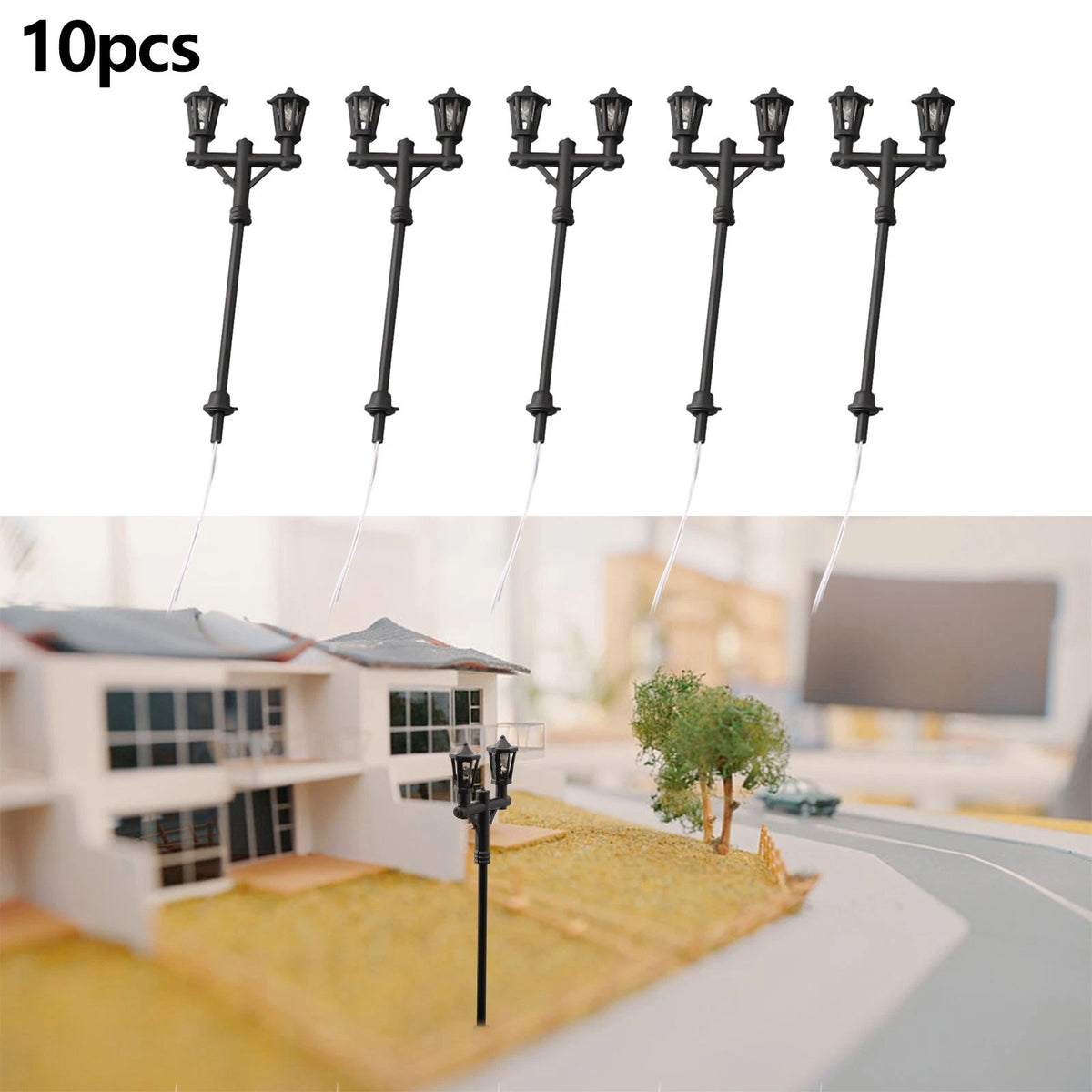 10Pcs Model Street Lights for Courtyard