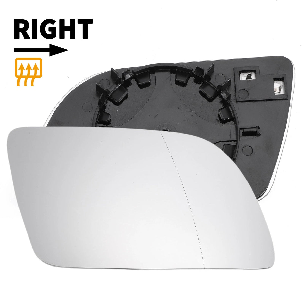 Heated Right Side Mirror Glass Replacement for Volkswagen Polo (2001–2005)