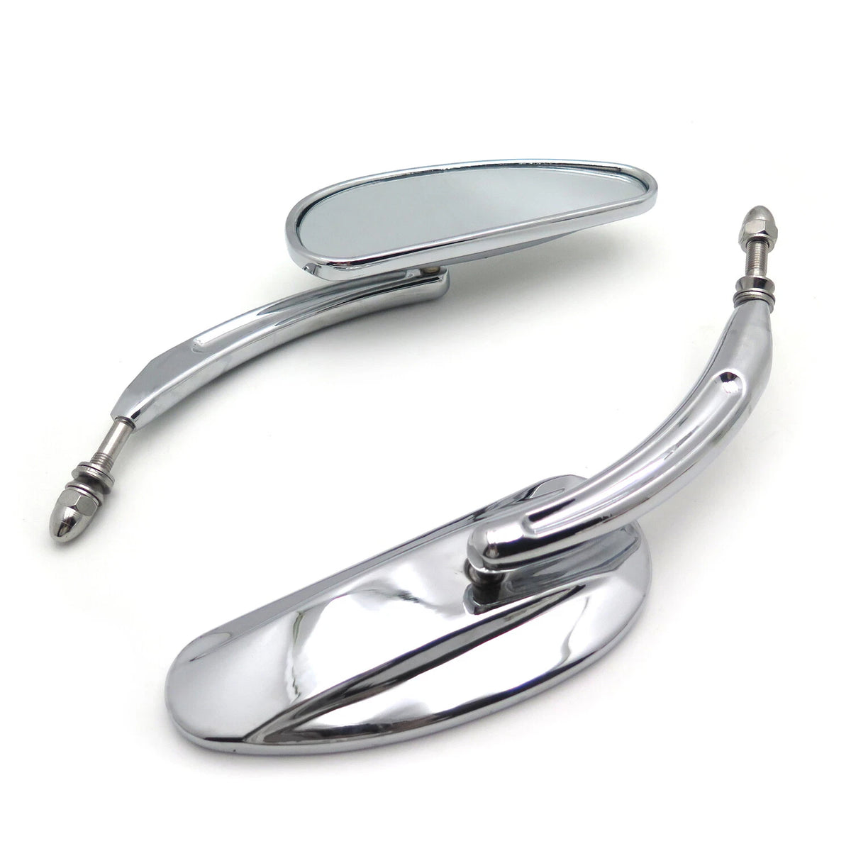 Chrome Black Teardrop Racing Mirrors for Harley Street Glide (2014–2023)