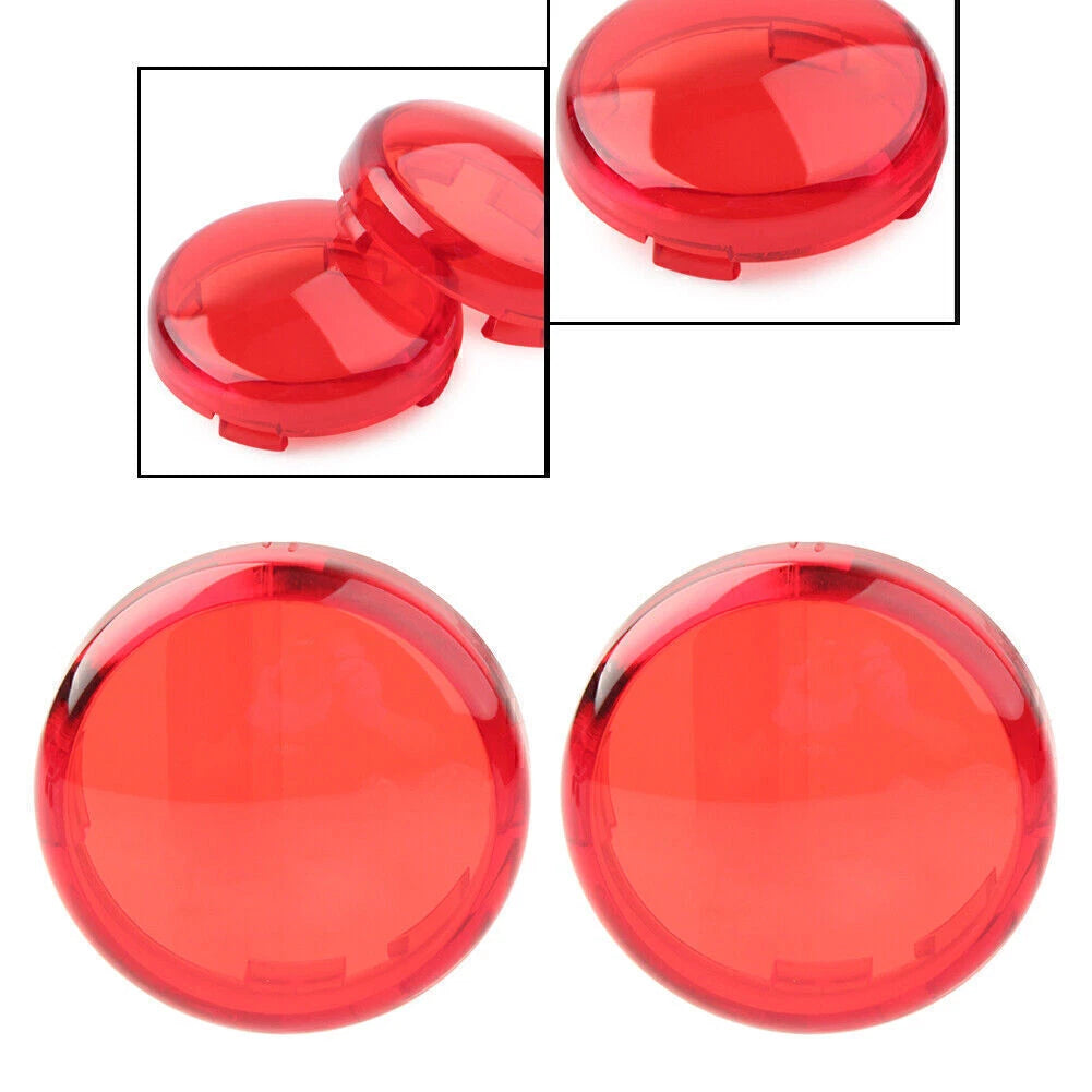 Pair Red Turn Signal Lens Light Cover for Harley Touring Softail Dyna