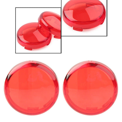 Pair Red Turn Signal Lens Light Cover for Harley Touring Softail Dyna