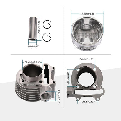 GY6 4 Engine 57mm Cylinder Rebuild Kit for 125cc 150cc (All Years)