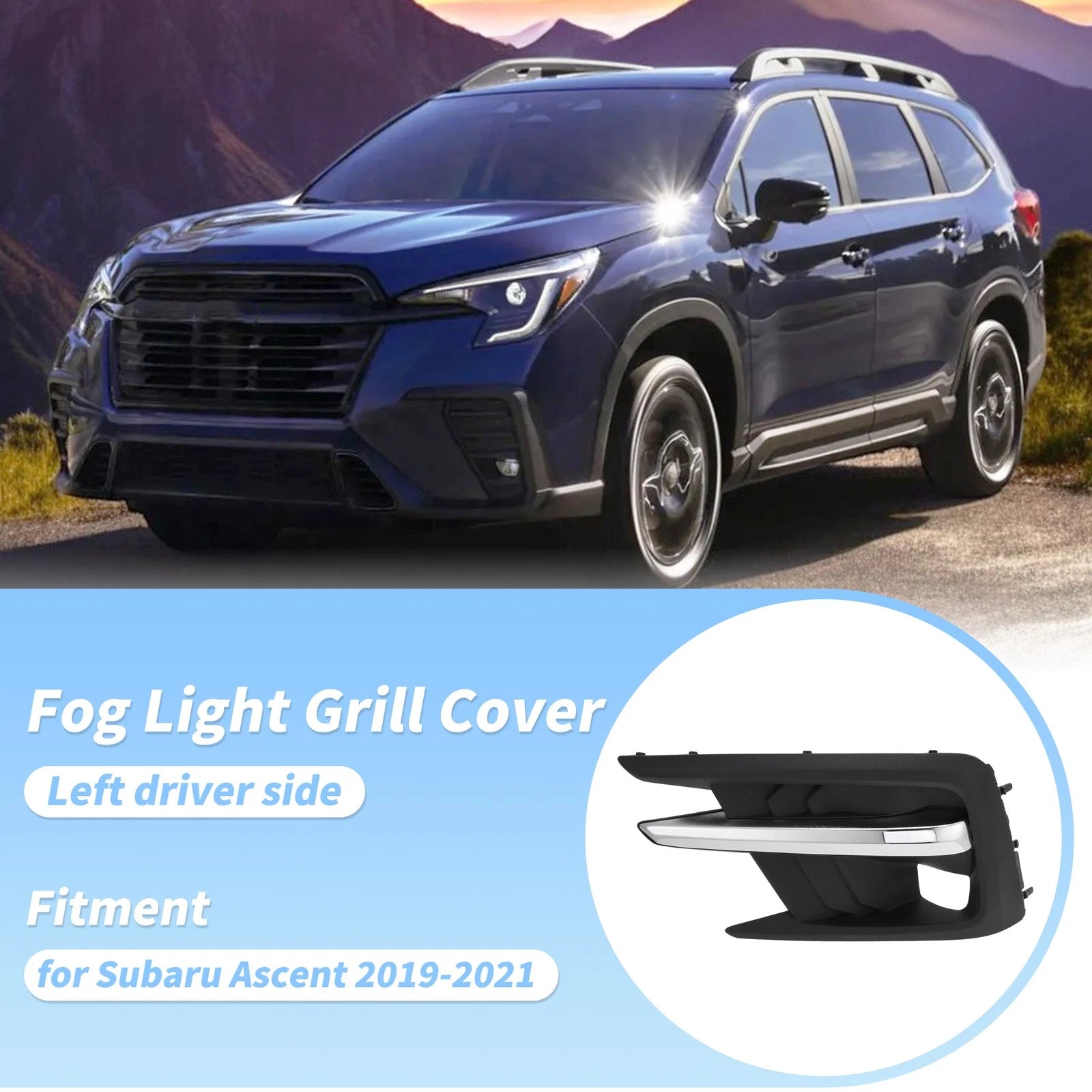 Left Front Bumper Fog Light Cover for Subaru Ascent (2019–2021)