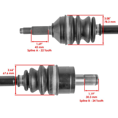 Front Left Complete CV Joint Axle for Kawasaki Teryx 750 KRF750 (2008–2013)