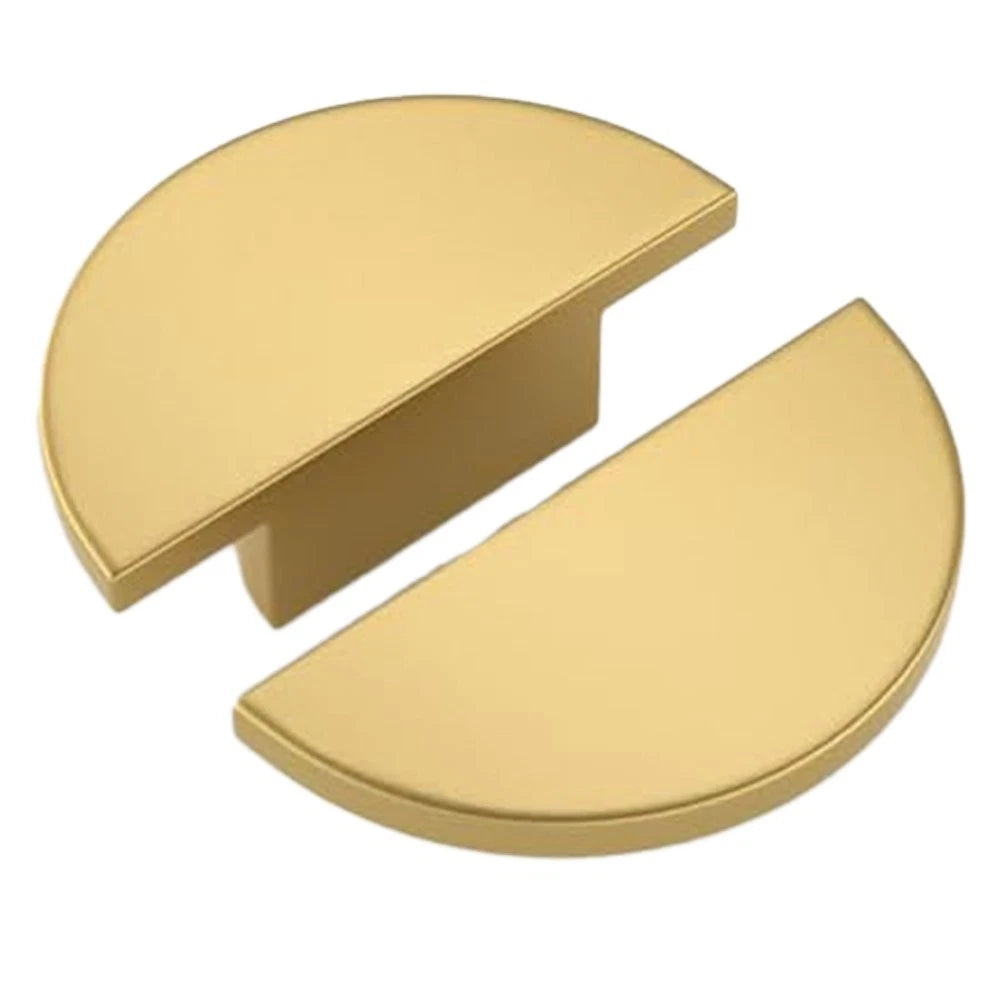 Set of 2 Modern Golden Drawer Pulls for Compact Design (Rustproof Brass)