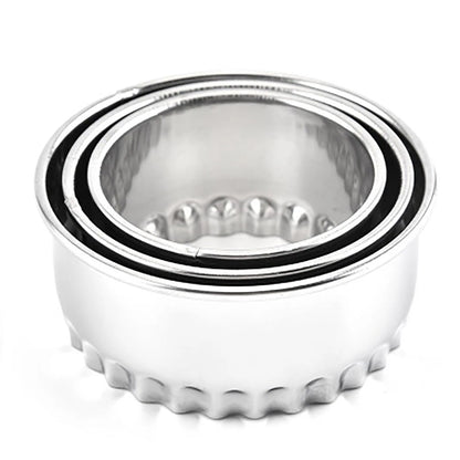 Set of 3 Crinkle Metal Pie Tart Cookie Cutters