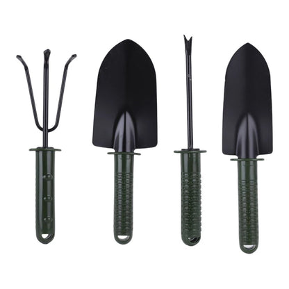 Set of 4 Mini Rubber Handle Garden Tools for Precise Plant Care
