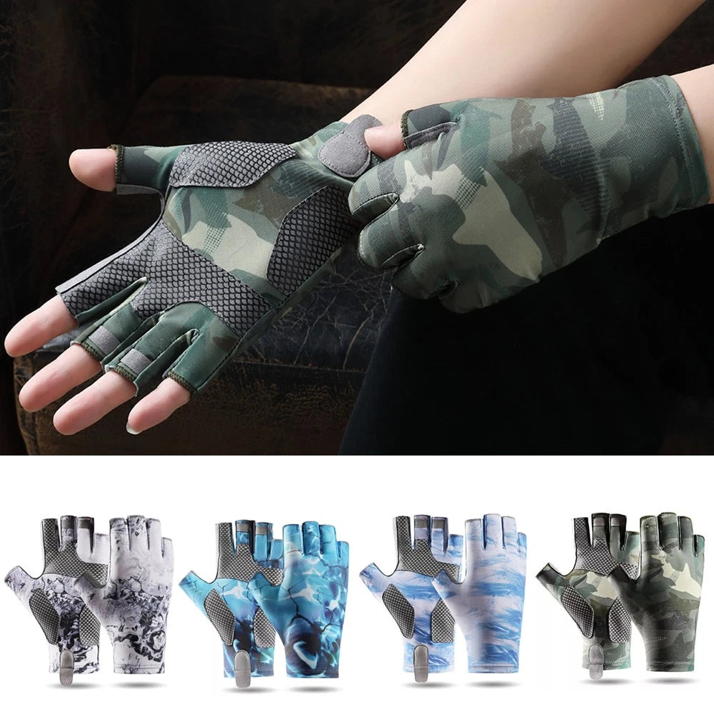 Fishing Gloves for Unisex (UPF 50+, Fingerless, Non-Slip Grip)