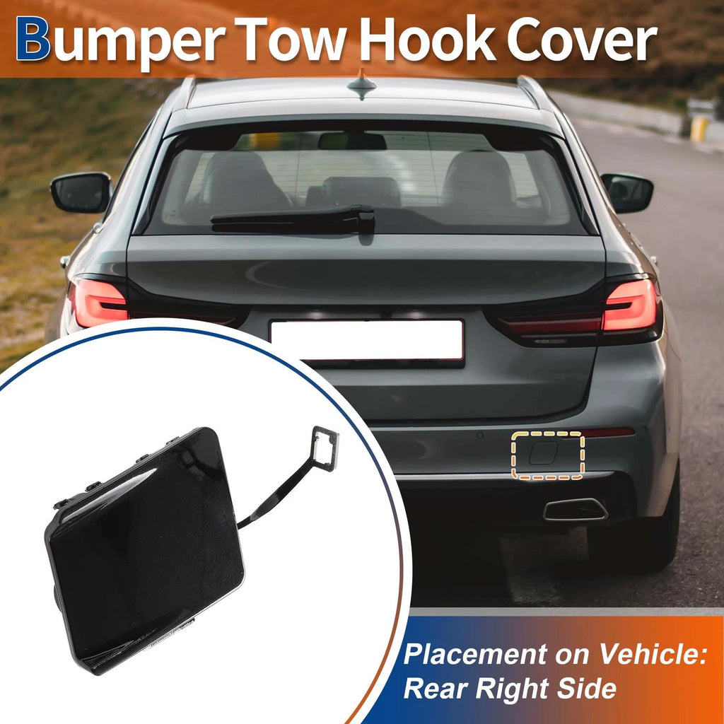 Rear Tow Hook Cover Replacement for BMW 5-Series (2017–2023) Black Sapphire